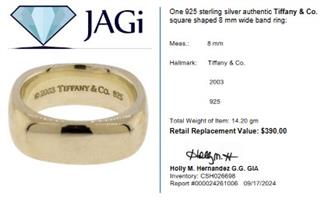 Tiffany & Co. Square Shaped 8mm Wide Band Ring Size 7
